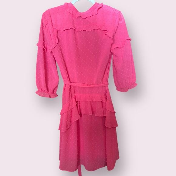 Saloni Tilly Pink Ruffle Mini Dress - Picture 4 of 6